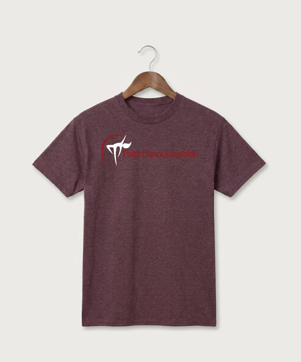 Point Dance Ensemble Dance - Heather Athletic Maroon Port & Co Core Cotton Tee. PC54