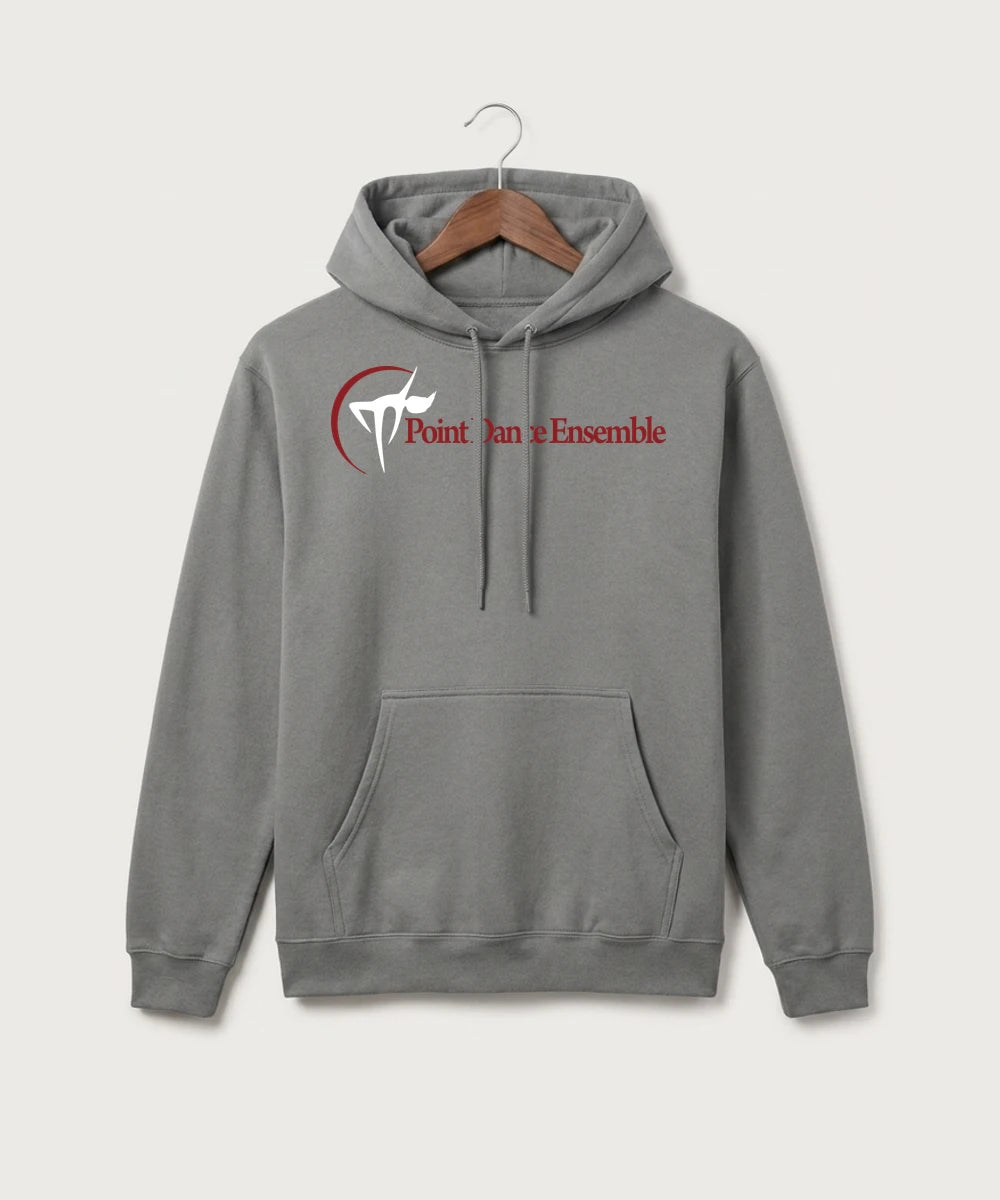 Point Dance Ensemble Dance - Medium Grey Port & Co Core Fleece Pullover Hooded Sweatshirt. PC78H