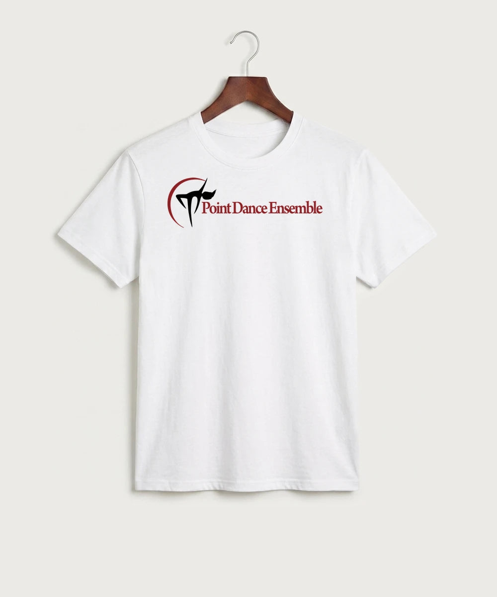 Point Dance Ensemble Dance - White Port & Co Core Cotton Tee. PC54