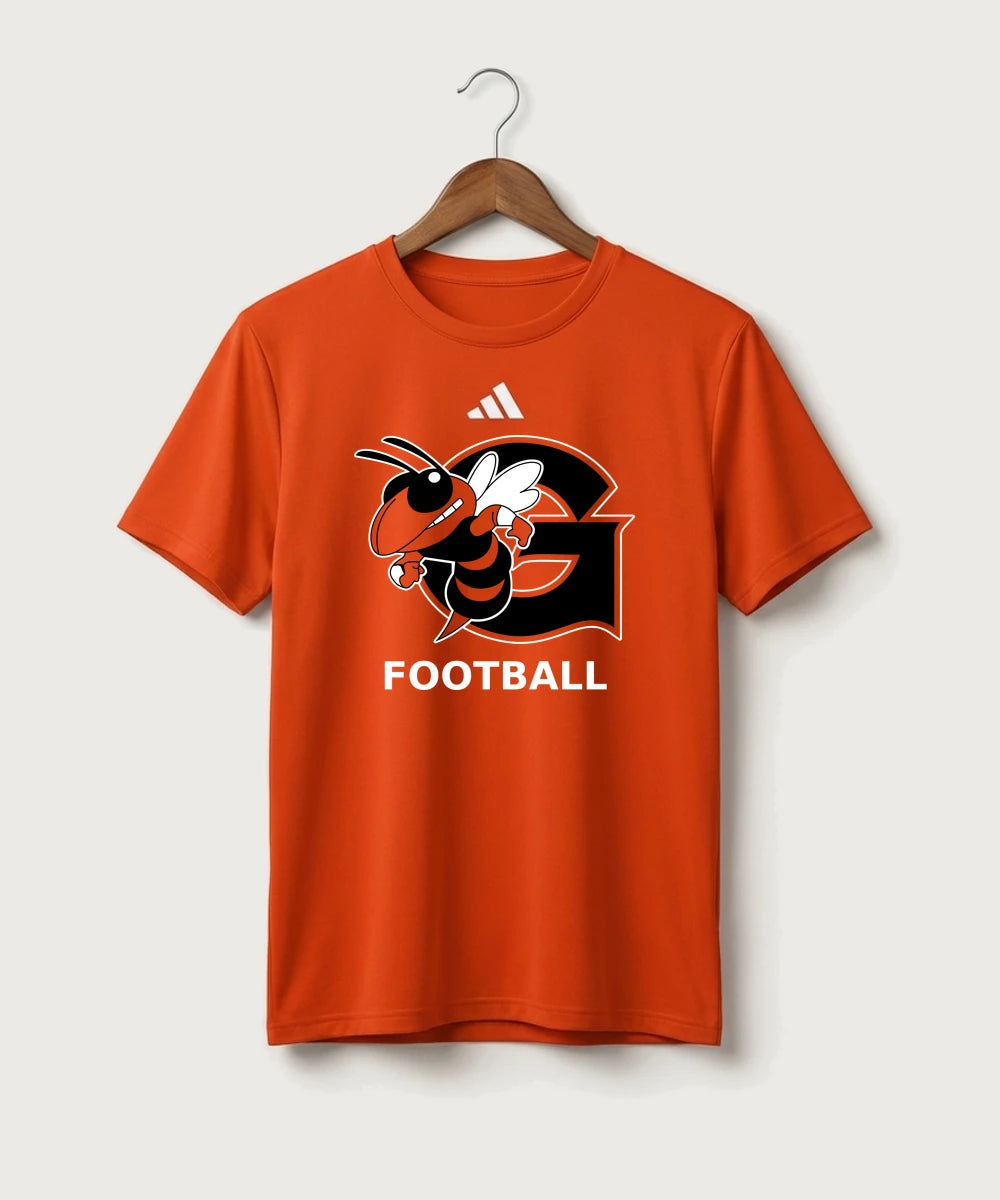 Giltner High School Football - Collegiate Orange/ White Men's Pregame T-Shirt