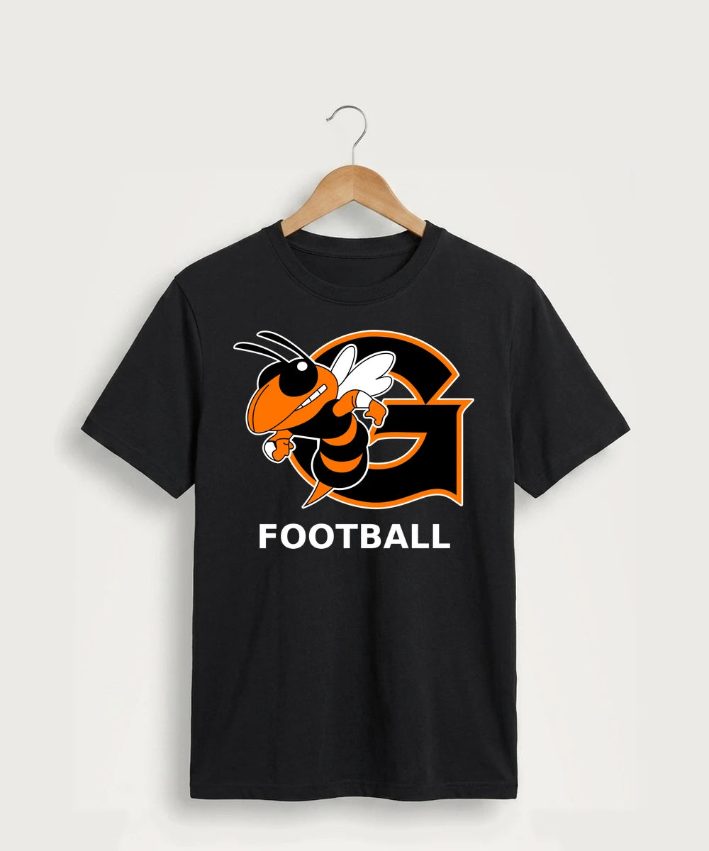 Giltner High School Football - Jet Black Port & Co Core Cotton Tee. PC54