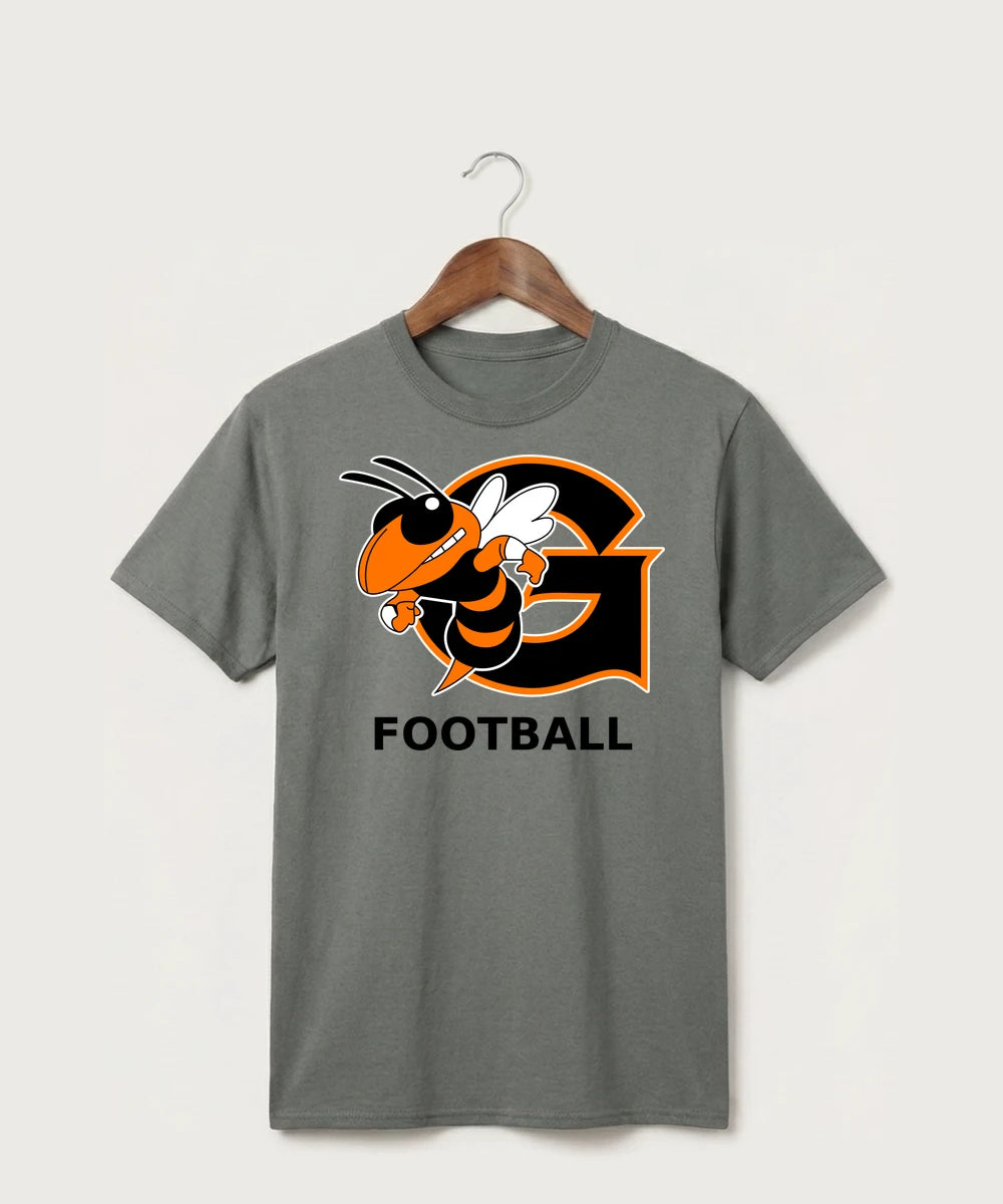 Giltner High School Football - Medium Grey Port & Co Core Cotton Tee. PC54