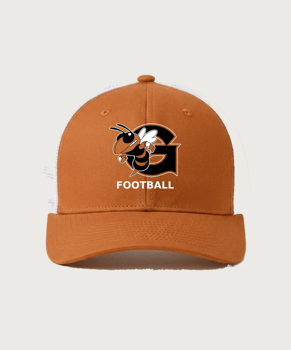 Giltner High School Football - Texas Orange/ White Sport-Tek Club Trucker Cap STC46
