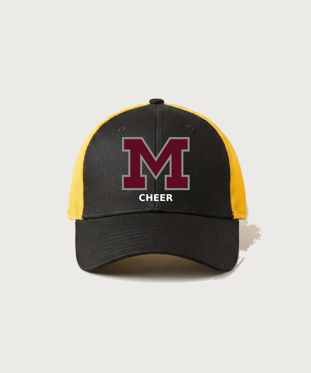 Moline Cheer general - Black/ Gold New Era - Stretch Mesh Cap. NE1020