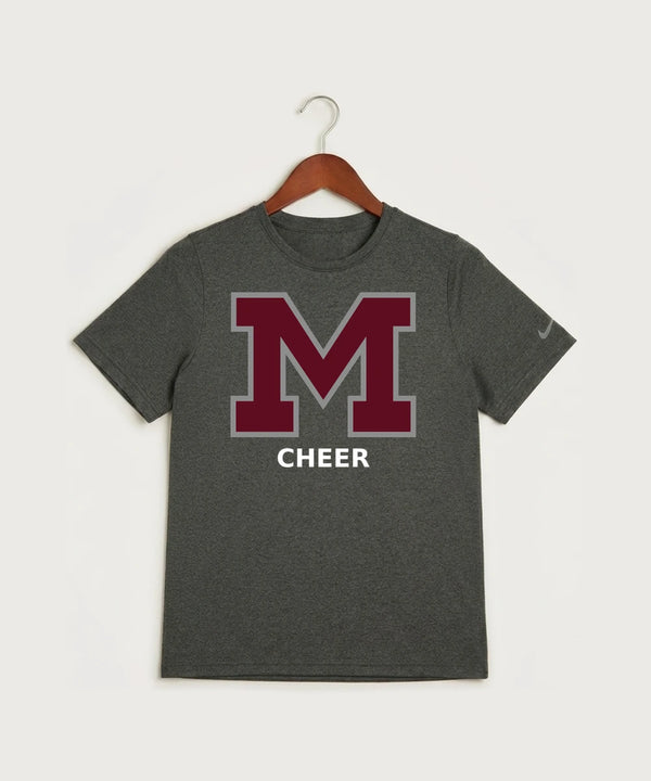 Moline Cheer general - Dark Smoke Heather Nike Youth Swoosh Sleeve rLegend Tee NKDX8787