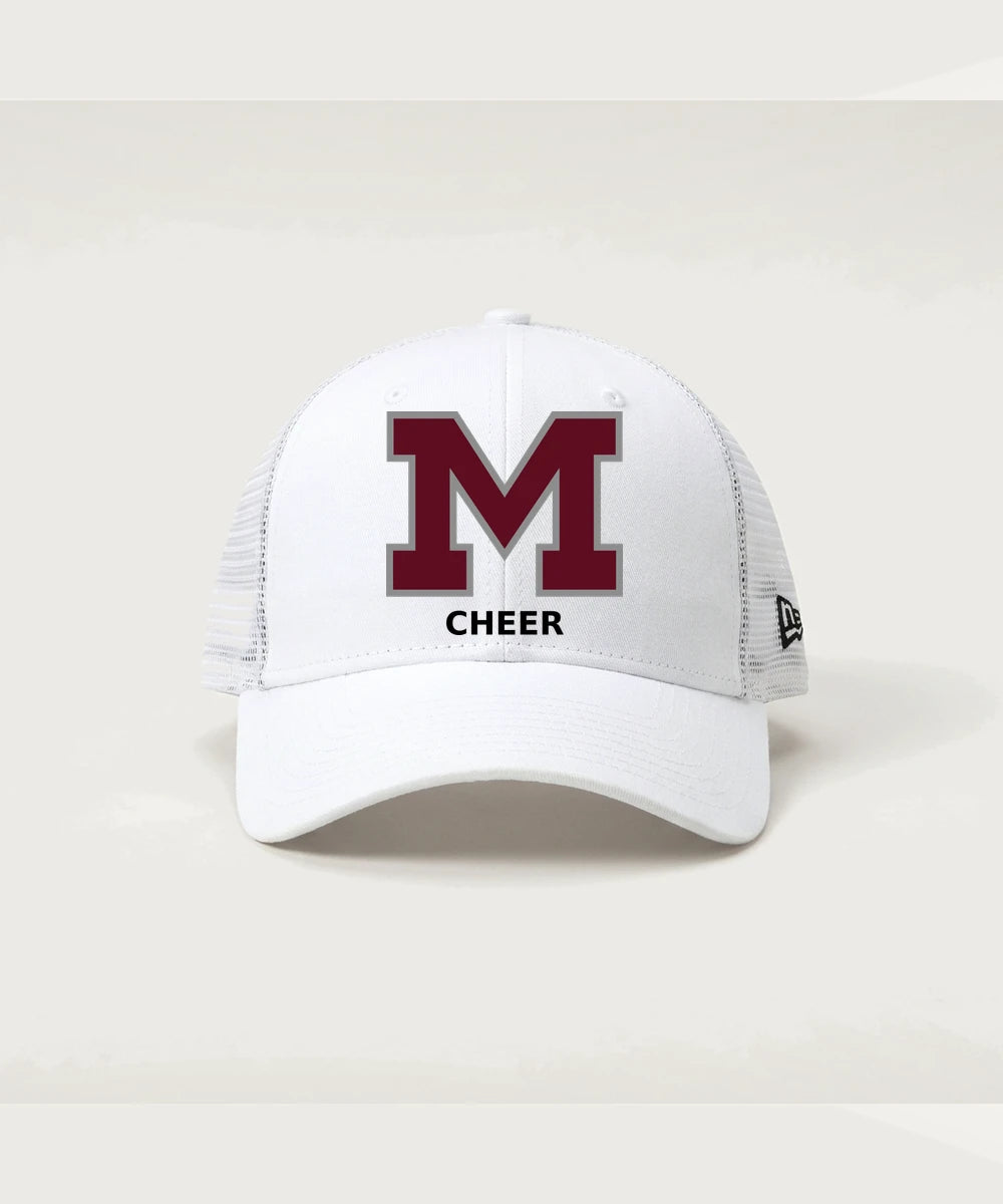 Moline Cheer general - Flag White/ White New Era - Stretch Mesh Cap. NE1020