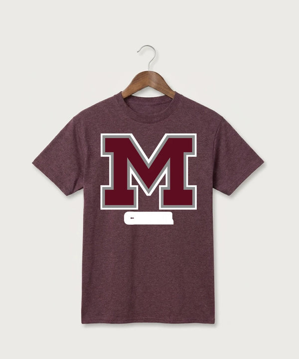 Moline Cheer general - Heather Athletic Maroon Port & Co Core Cotton Tee. PC54