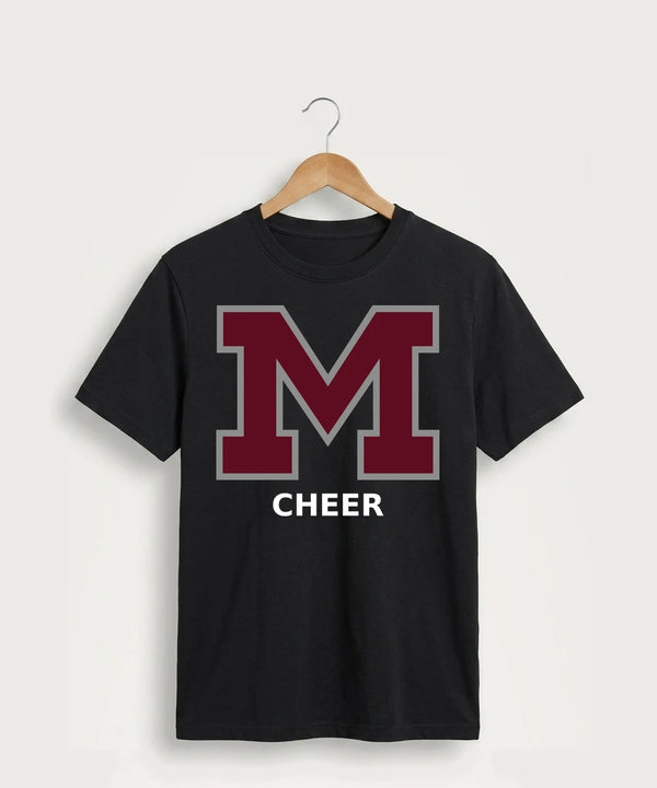 Moline Cheer general - Jet Black Port & Co Core Cotton Tee. PC54