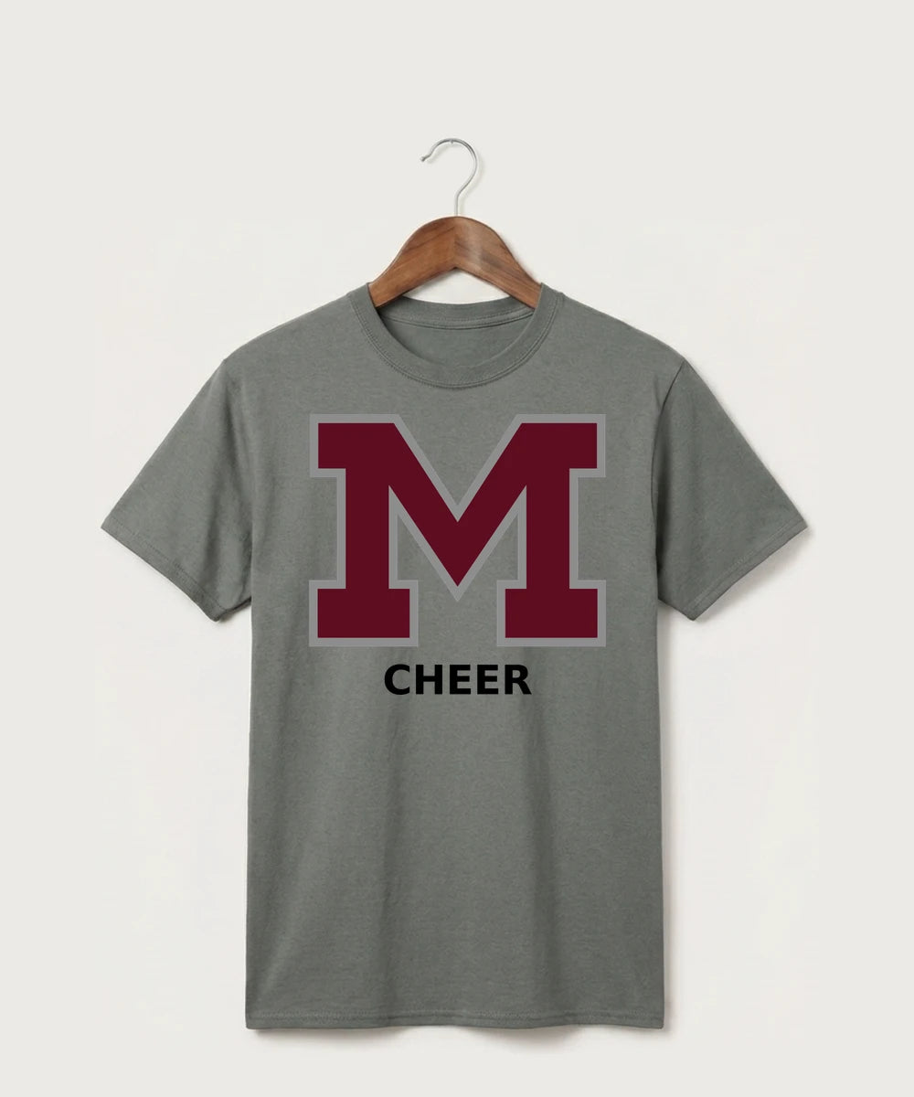 Moline Cheer general - Medium Grey Port & Co Core Cotton Tee. PC54