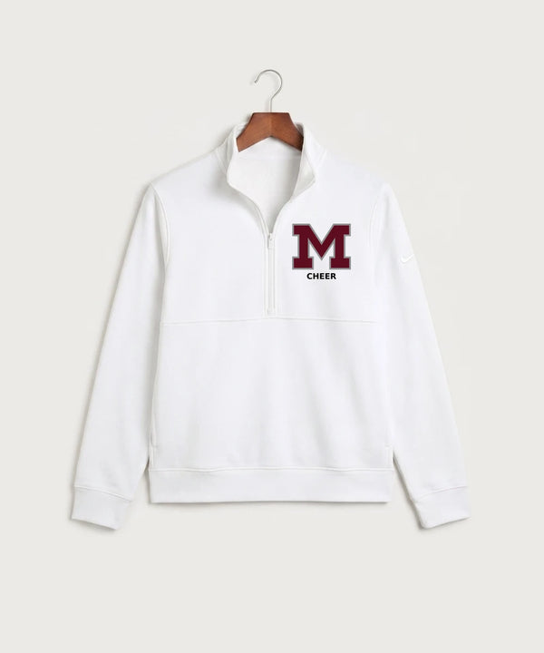 Moline Cheer general - White Nike Club Fleece Sleeve Swoosh 1/2-Zip NKDX6718