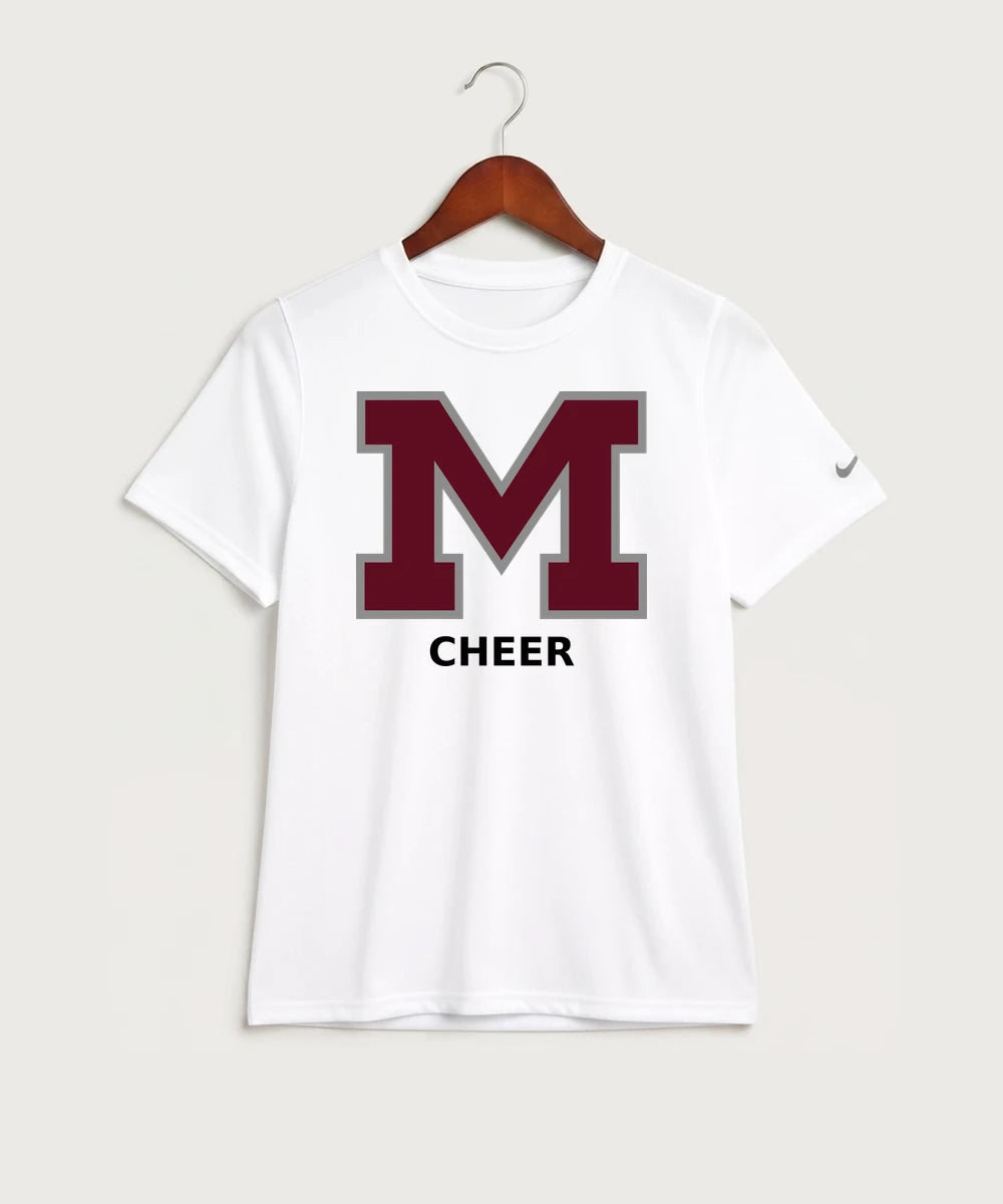 Moline Cheer general - White Nike Youth Swoosh Sleeve rLegend Tee NKDX8787