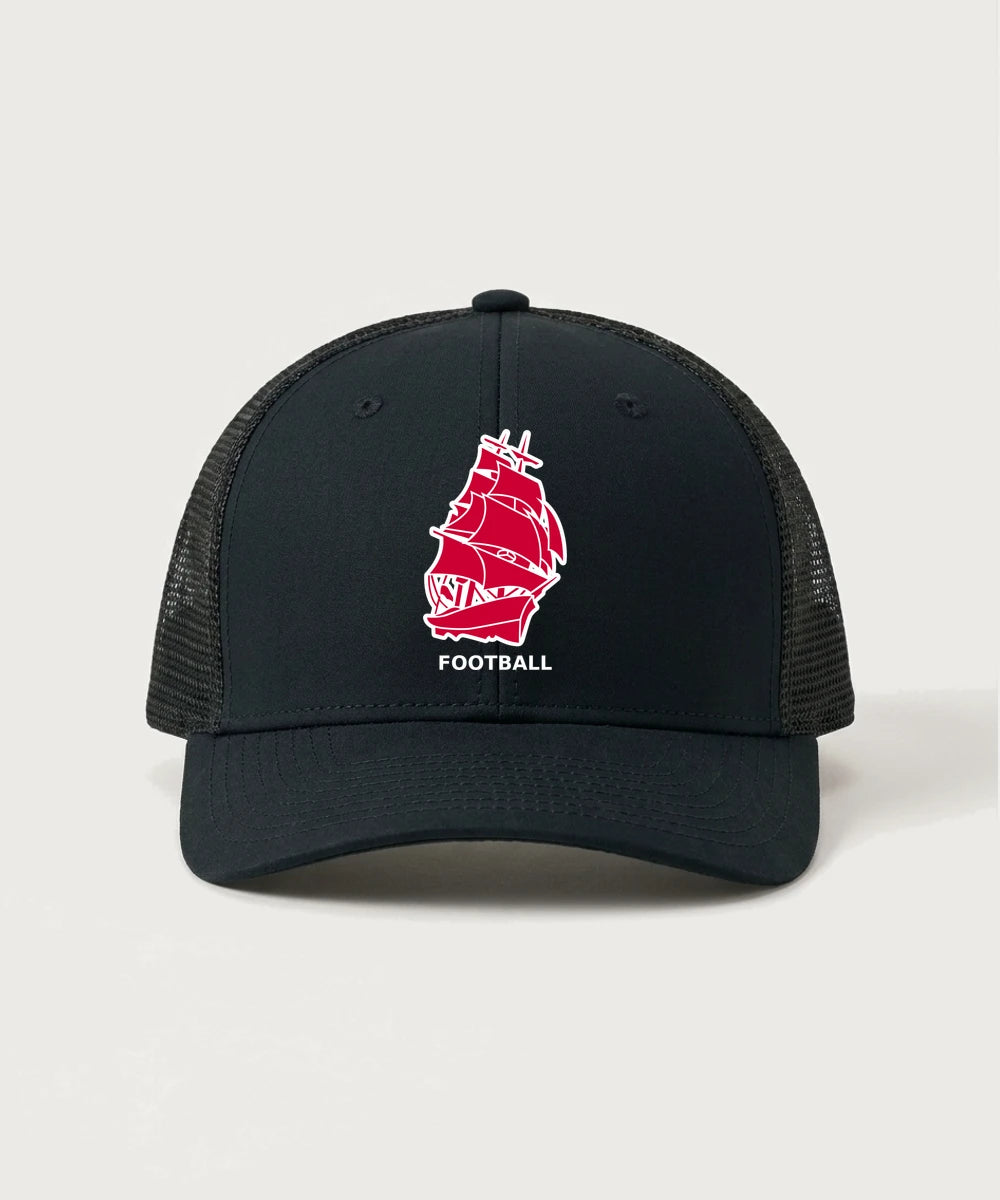 Amboy Football general - Black/ Black Sport-Tek Club Trucker Cap STC46