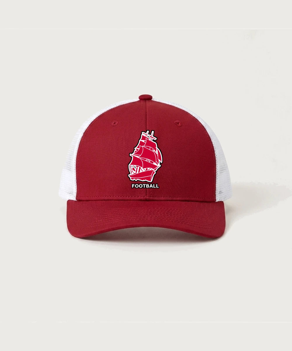 Amboy Football general - Deep Red/ White Sport-Tek Club Trucker Cap STC46