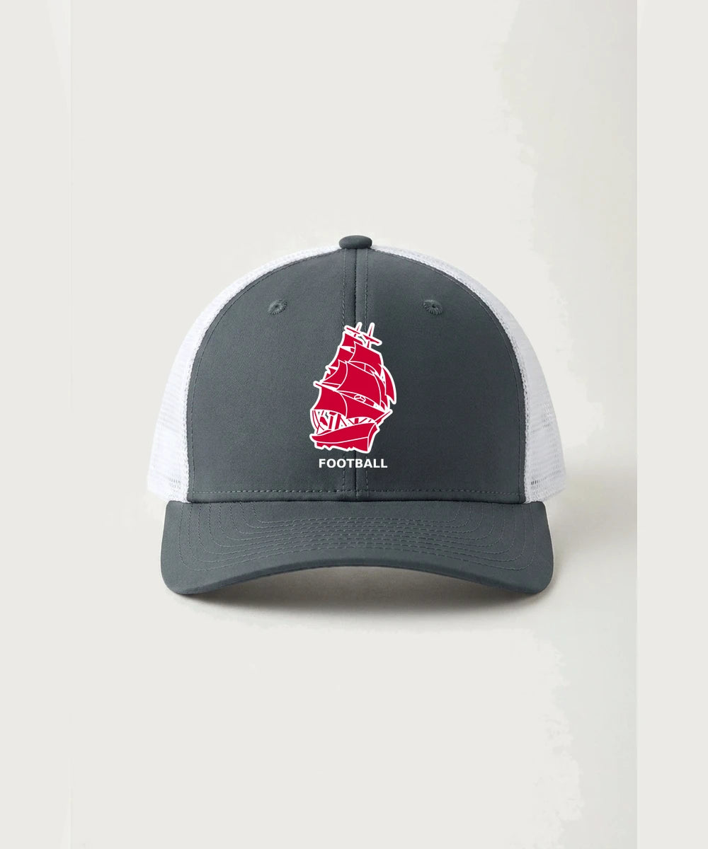 Amboy Football general - Iron Grey/ White Sport-Tek Club Trucker Cap STC46