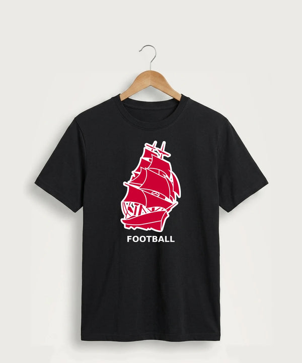 Amboy Football general - Jet Black Port & Co Core Cotton Tee. PC54