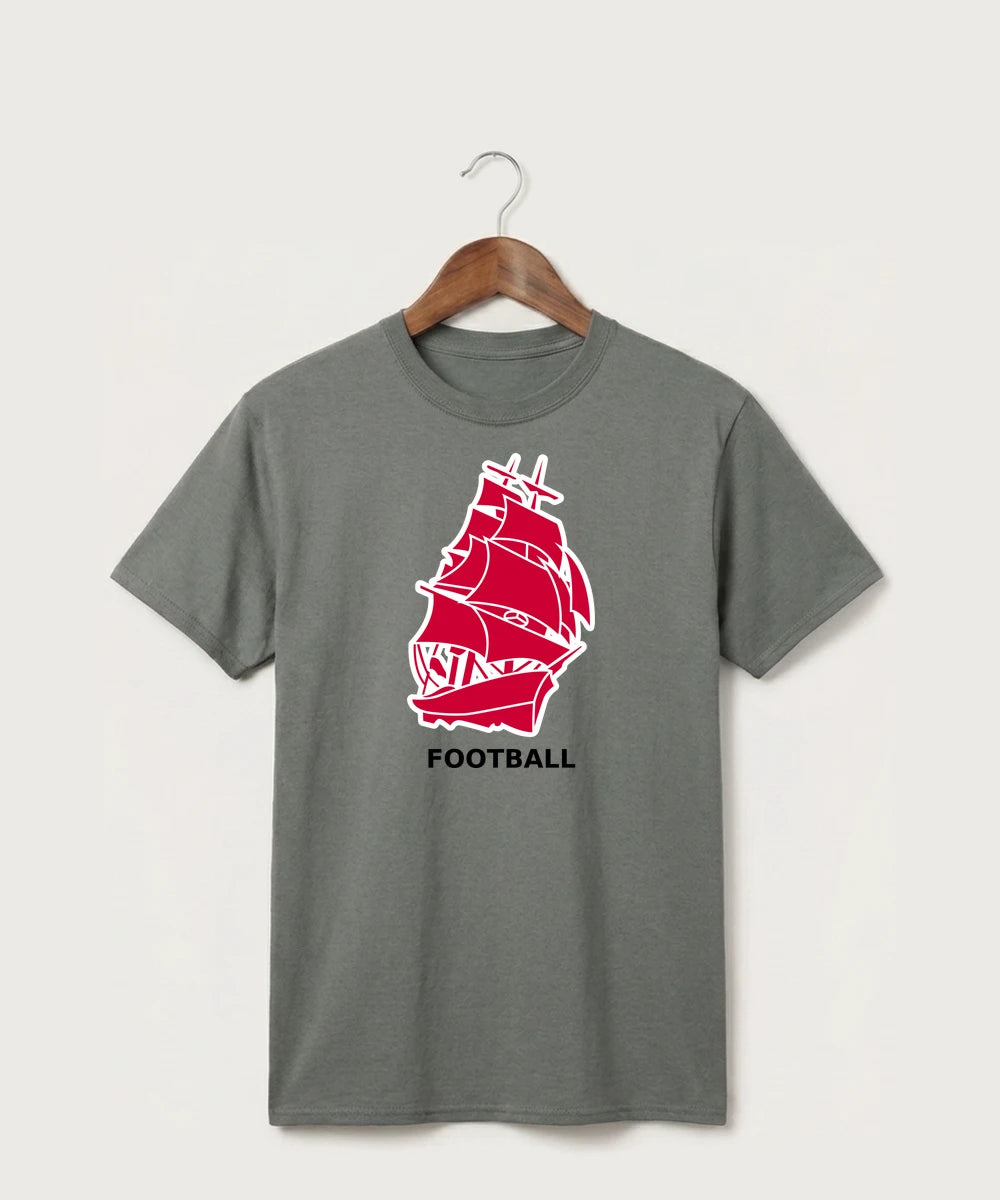 Amboy Football general - Medium Grey Port & Co Core Cotton Tee. PC54