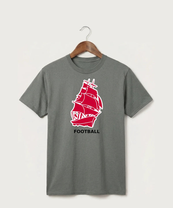 Amboy Football general - Medium Grey Port & Co Core Cotton Tee. PC54