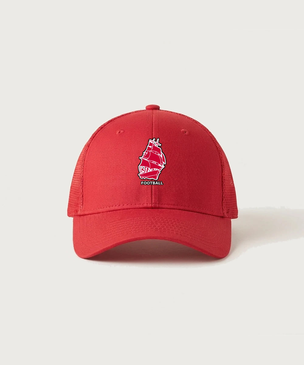 Amboy Football general - Scarlet Red New Era - Stretch Mesh Cap. NE1020