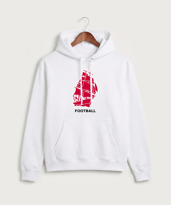 Amboy Football general - White Port & Co Core Fleece Pullover Hooded Sweatshirt. PC78H
