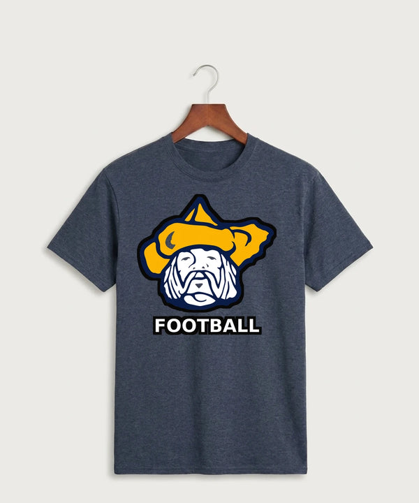Polo HS Football general - Heather Navy Port & Co Core Cotton Tee. PC54