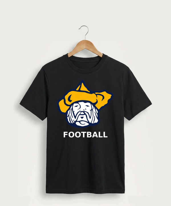 Polo HS Football general - Jet Black Port & Co Core Cotton Tee. PC54