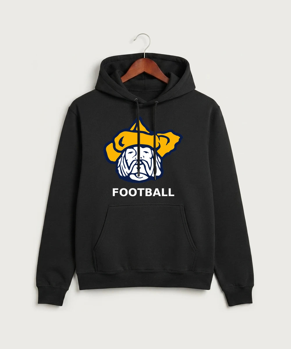 Polo HS Football general - Jet Black Port & Co Core Fleece Pullover Hooded Sweatshirt. PC78H