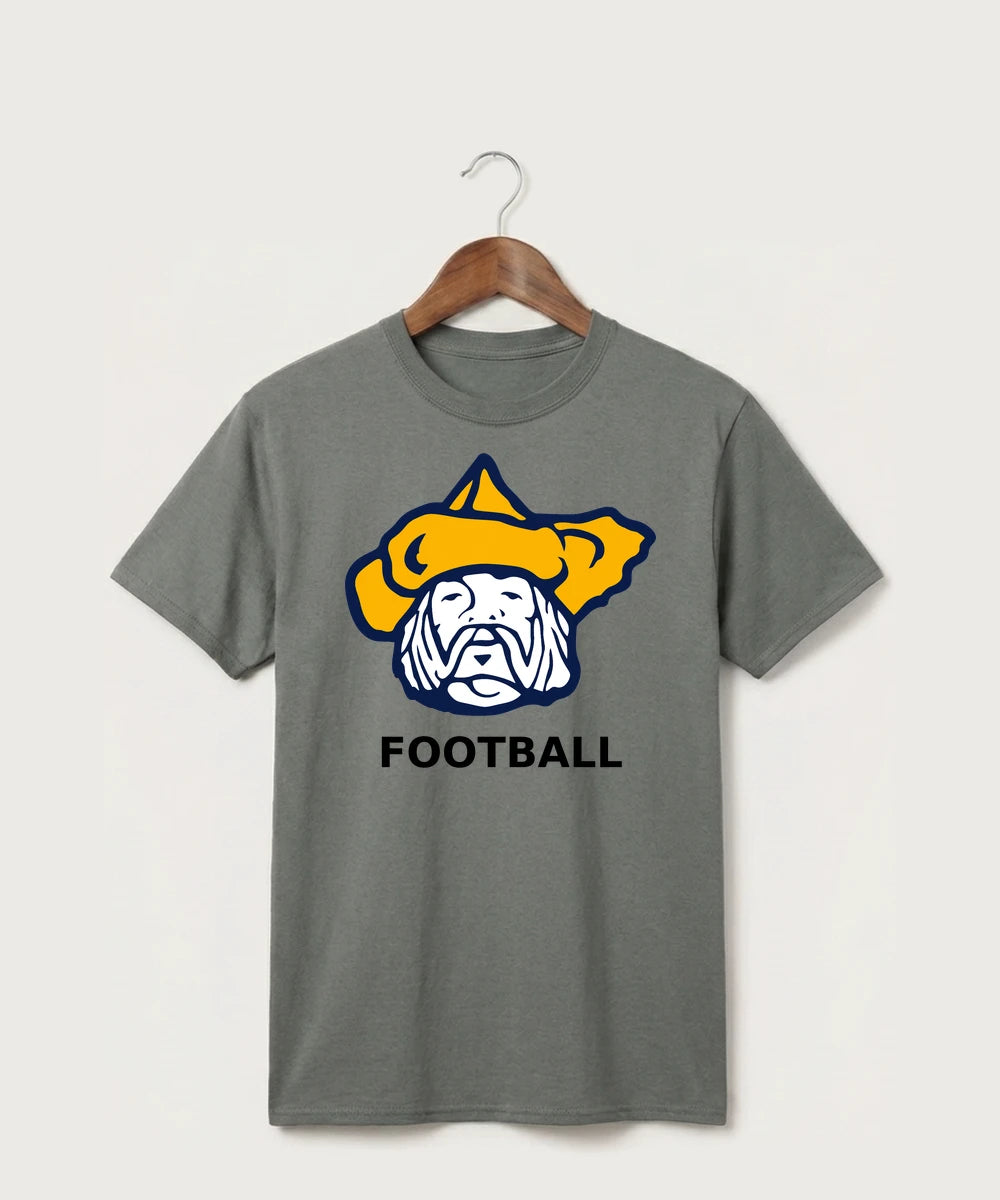 Polo HS Football general - Medium Grey Port & Co Core Cotton Tee. PC54