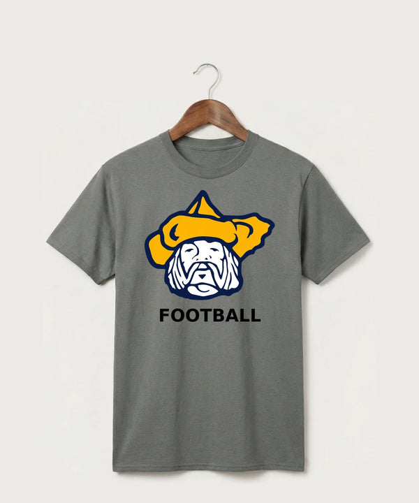 Polo HS Football general - Medium Grey Port & Co Core Cotton Tee. PC54