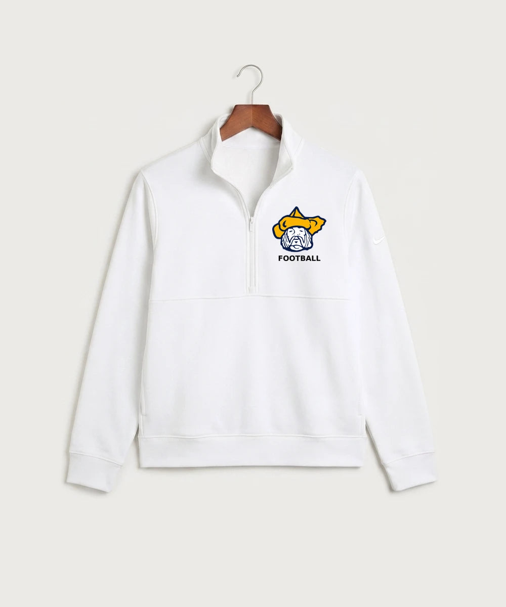 Polo HS Football general - White Nike Club Fleece Sleeve Swoosh 1/2-Zip NKDX6718