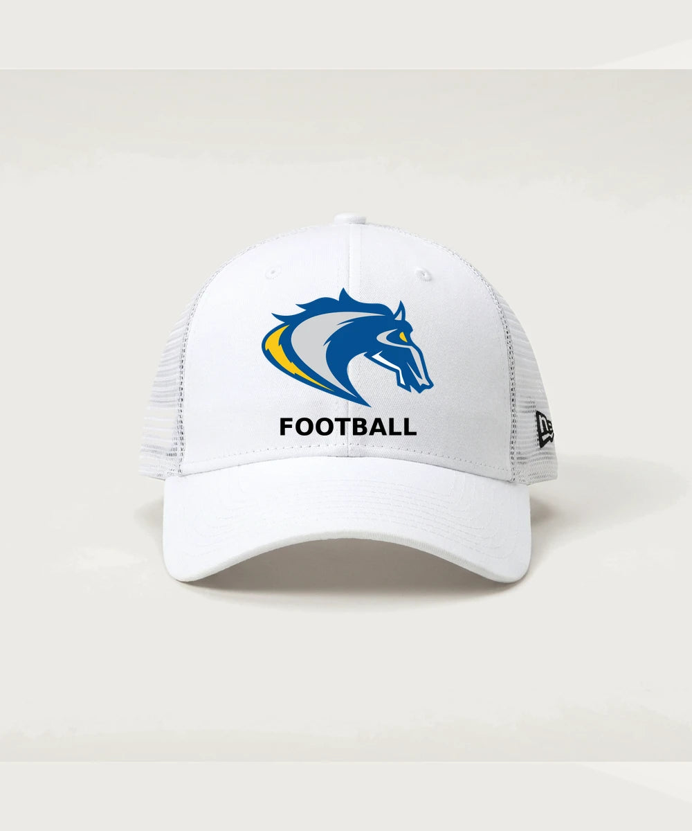 Riverside High School Football general - Flag White/ White New Era - Stretch Mesh Cap. NE1020