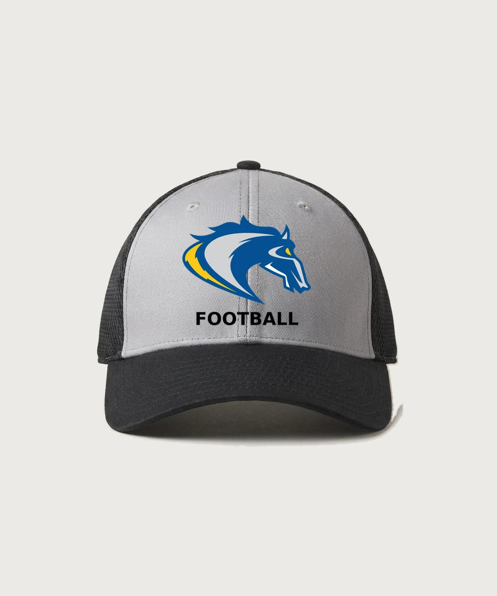 Riverside High School Football general - Grey/ Black New Era - Stretch Mesh Cap. NE1020