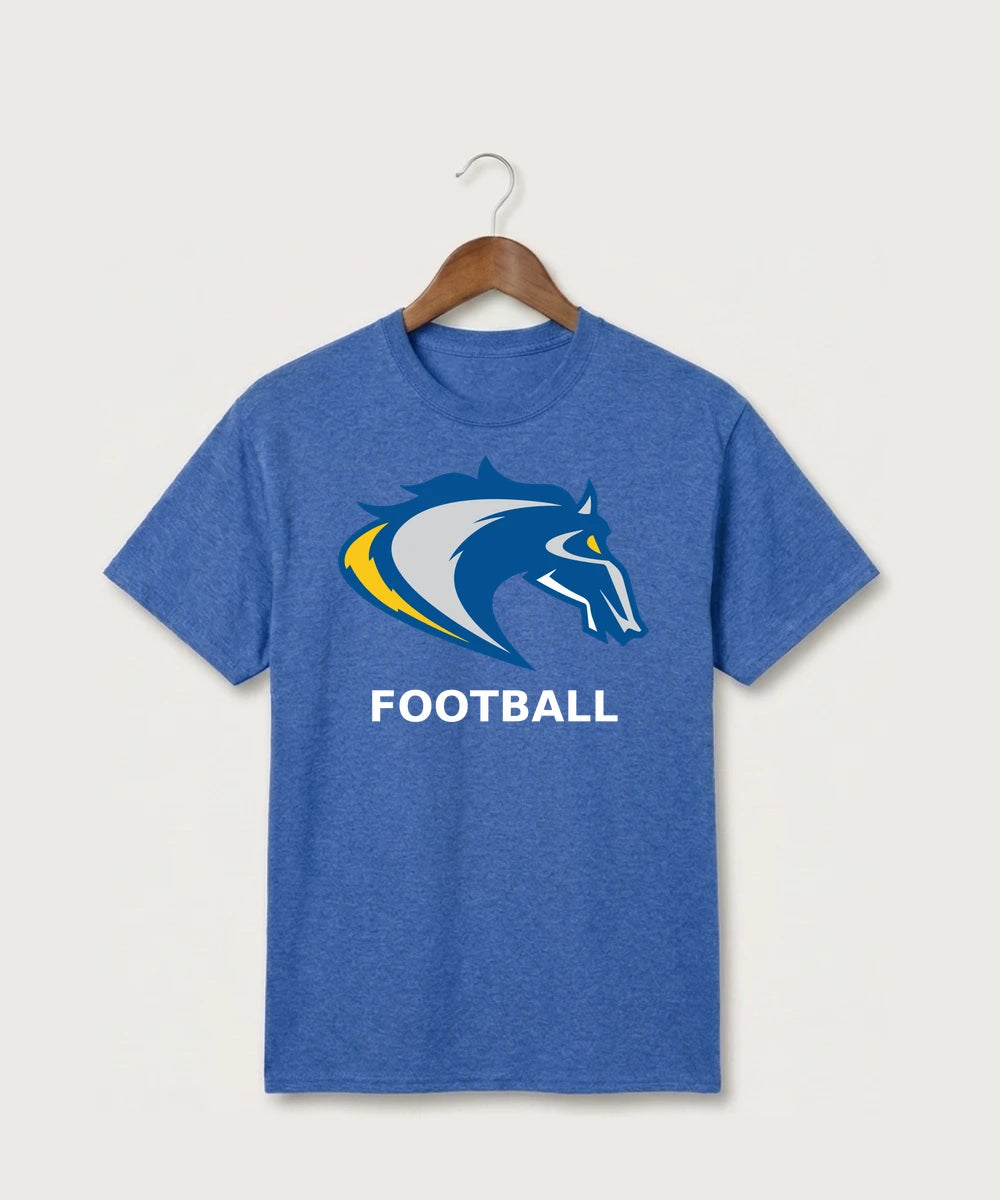 Riverside High School Football general - Heather Royal Port & Co Core Cotton Tee. PC54