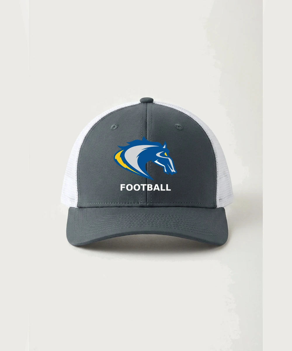 Riverside High School Football general - Iron Grey/ White Sport-Tek Club Trucker Cap STC46