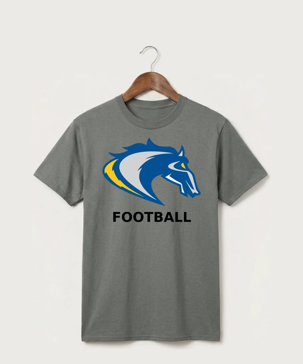 Riverside High School Football general - Medium Grey Port & Co Core Cotton Tee. PC54