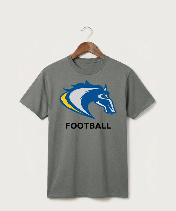Riverside High School Football general - Medium Grey Port & Co Core Cotton Tee. PC54