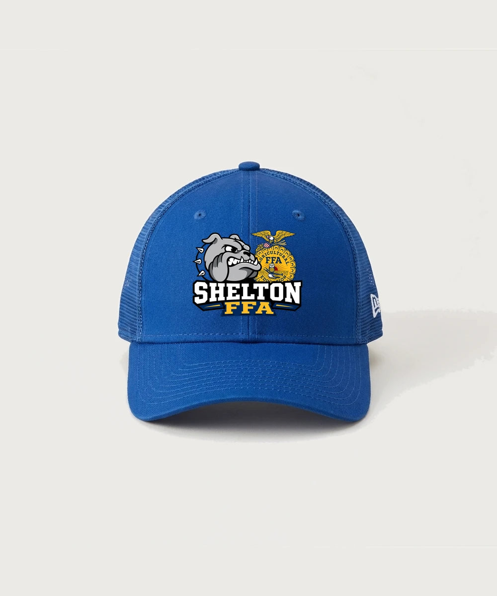 Shelton High School FFA general - Flag Royal/ Royal New Era - Stretch Mesh Cap. NE1020