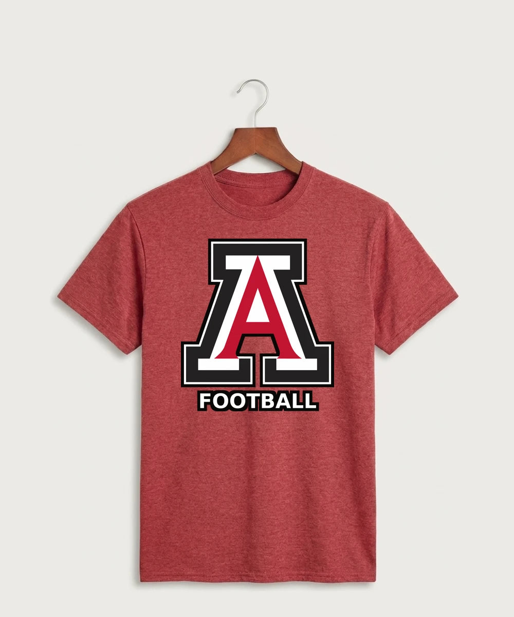 Amboy Football general - Heather Red Port & Co Core Cotton Tee. PC54