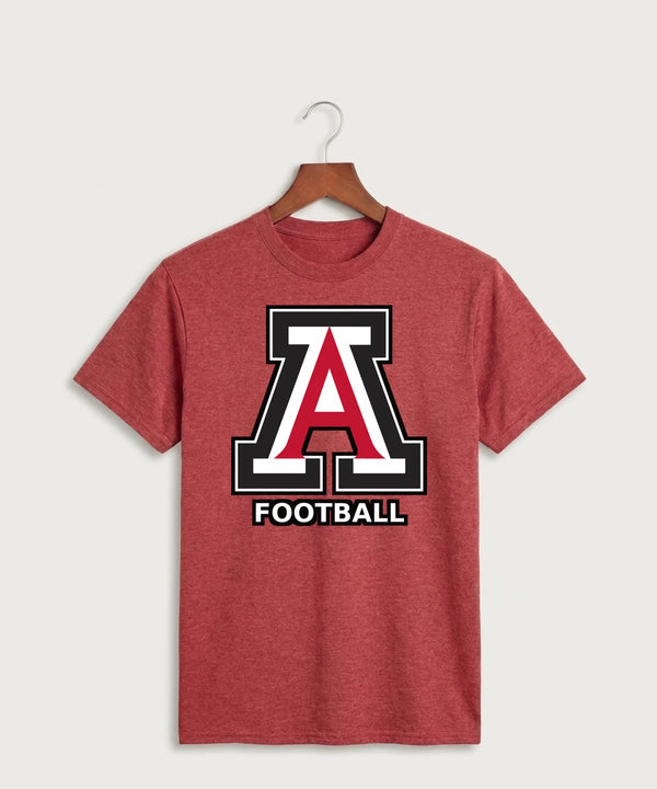 Amboy Football general - Heather Red Port & Co Core Cotton Tee. PC54