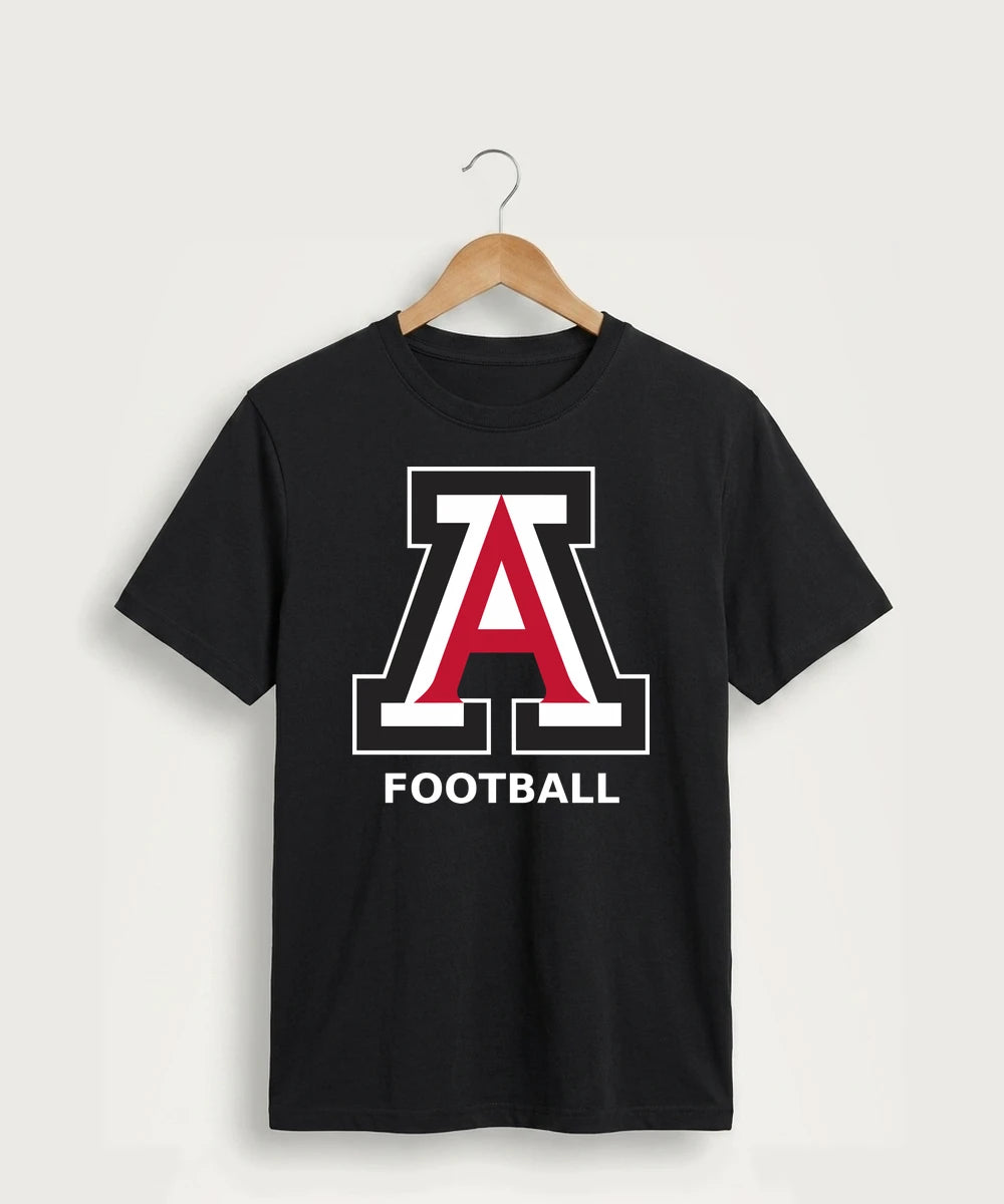Amboy Football general - Jet Black Port & Co Core Cotton Tee. PC54