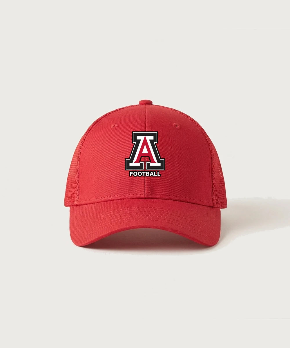Amboy Football general - Scarlet Red New Era - Stretch Mesh Cap. NE1020