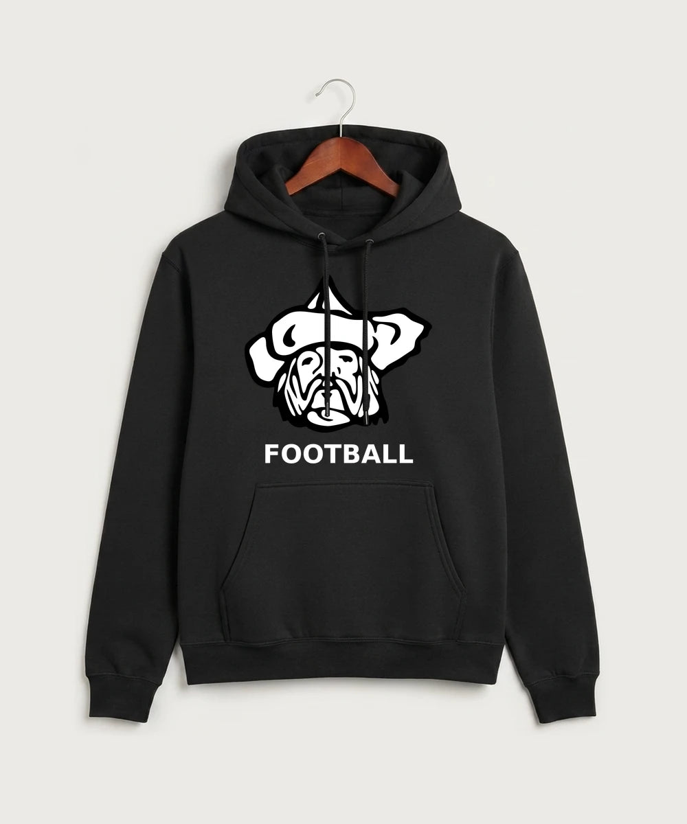 Polo HS Football general - Jet Black Port & Co Core Fleece Pullover Hooded Sweatshirt. PC78H