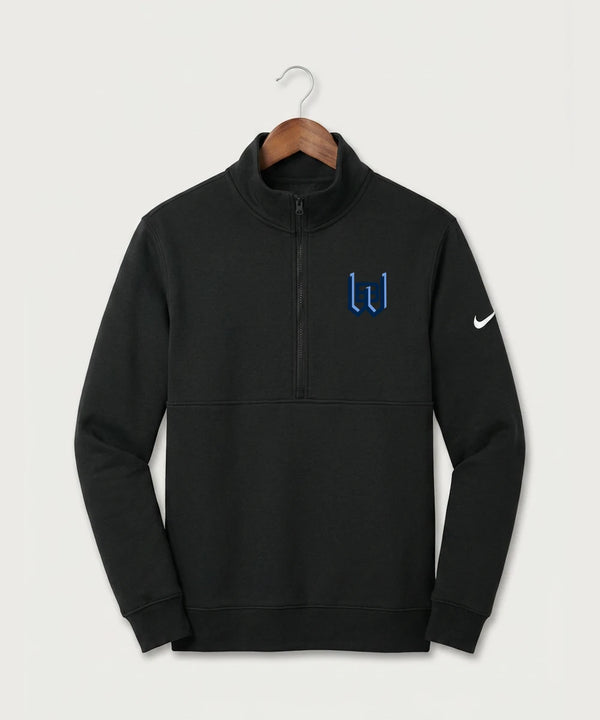 West Bend West High School Football - Black Nike Club Fleece Sleeve Swoosh 1/2-Zip NKDX6718