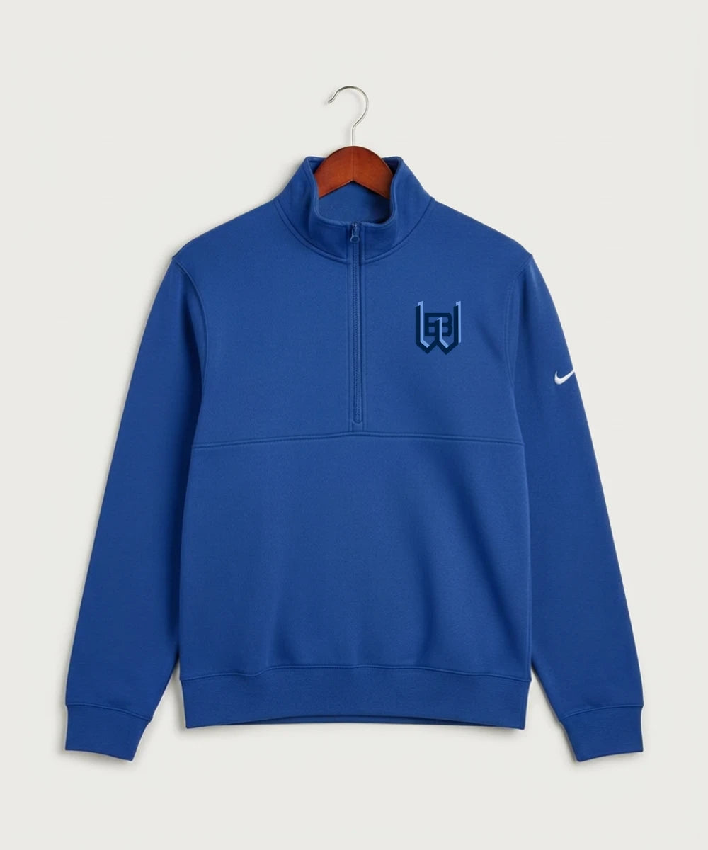 West Bend West High School Football - Game Royal Nike Club Fleece Sleeve Swoosh 1/2-Zip NKDX6718