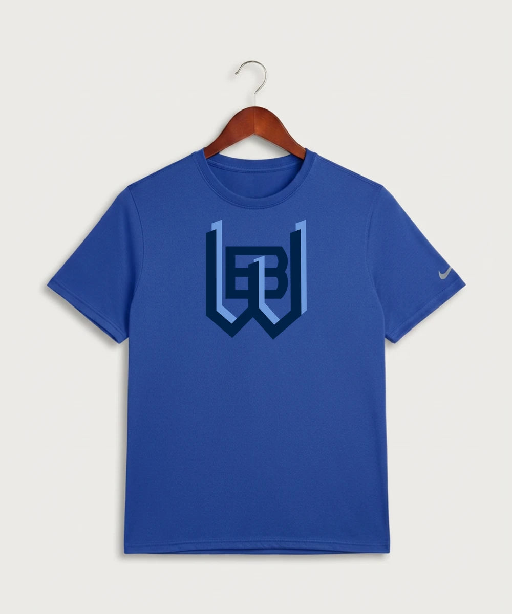 West Bend West High School Football - Game Royal Nike Swoosh Sleeve rLegend Tee NKDX8730