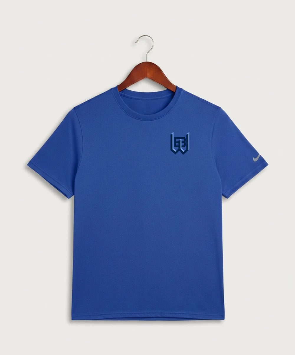 West Bend West High School Football - Game Royal Nike Swoosh Sleeve rLegend Tee NKDX8730