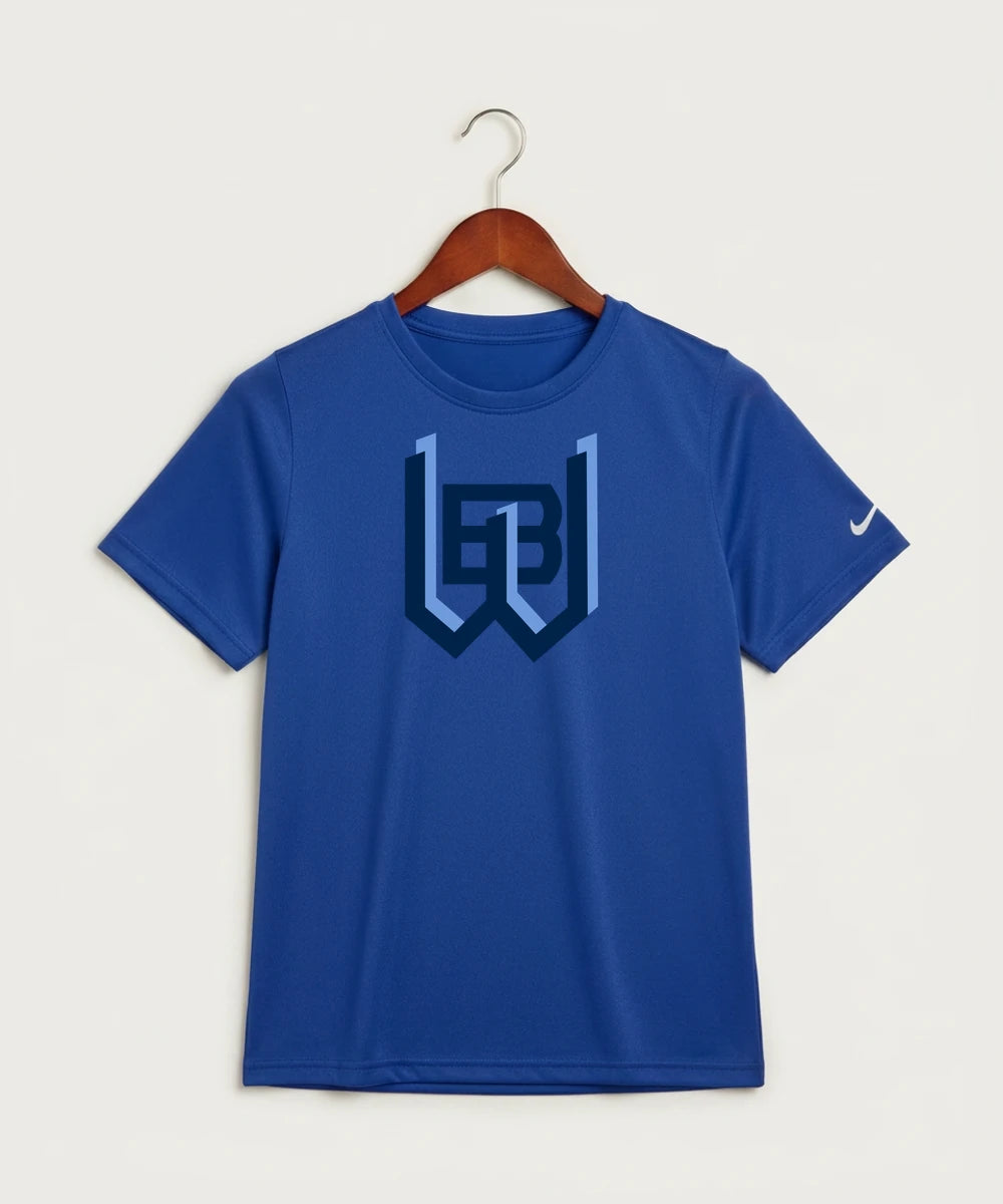 West Bend West High School Football - Game Royal Nike Youth Swoosh Sleeve rLegend Tee NKDX8787