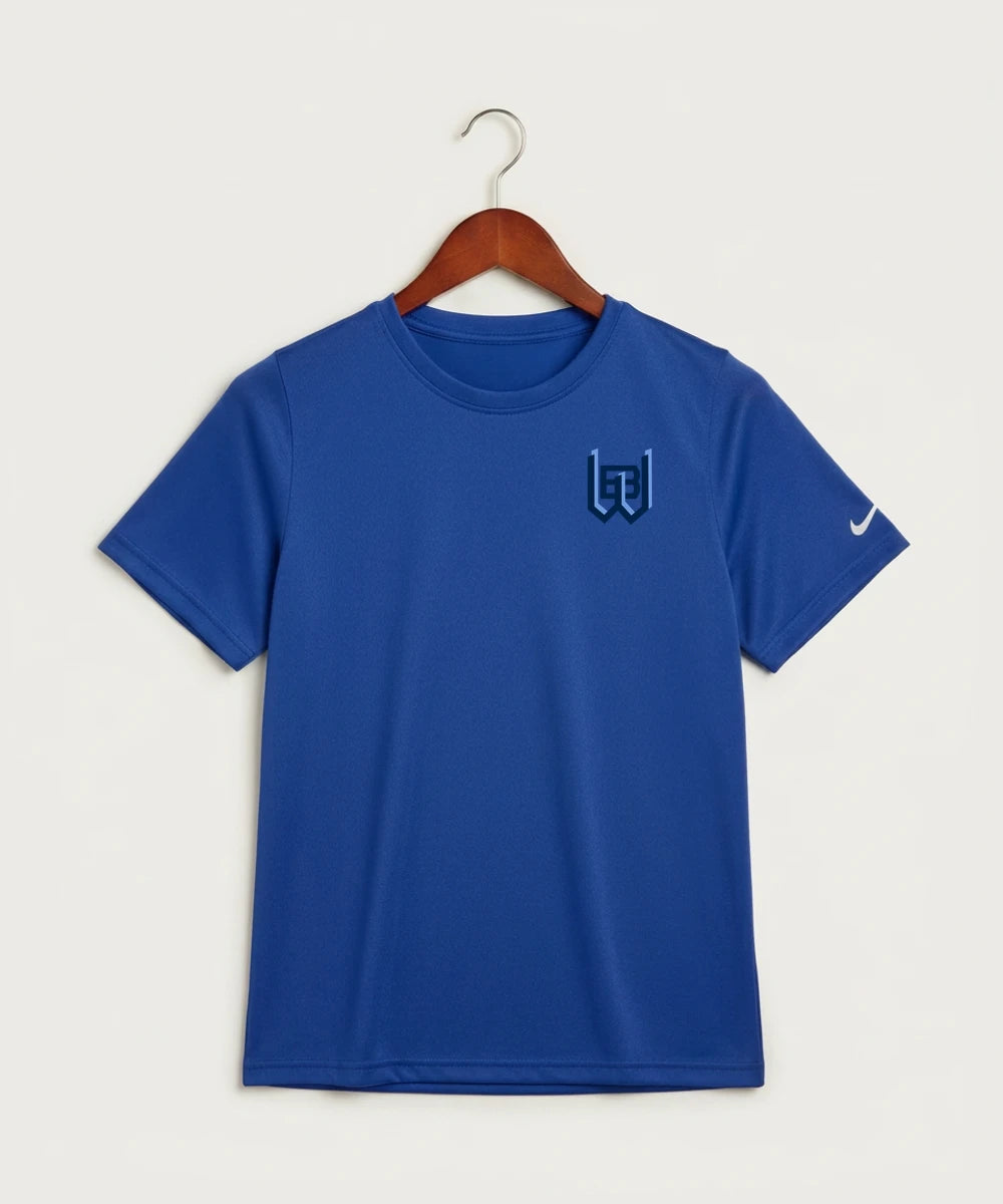 West Bend West High School Football - Game Royal Nike Youth Swoosh Sleeve rLegend Tee NKDX8787