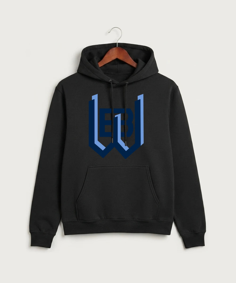 West Bend West High School Football - Jet Black Port & Co Core Fleece Pullover Hooded Sweatshirt. PC78H