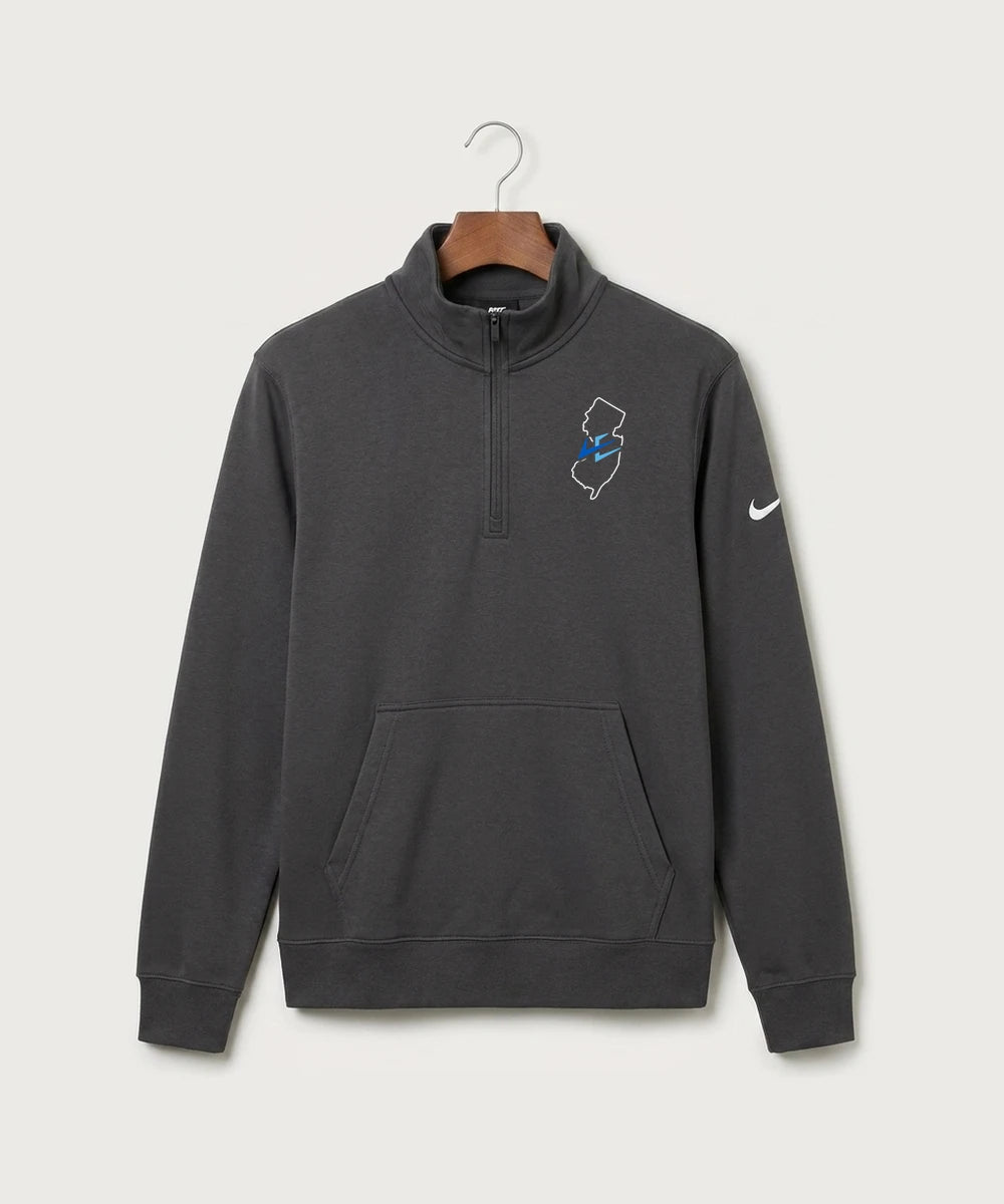 Leading Edge New Jersey Team Store - Anthracite Nike Club Fleece Sleeve Swoosh 1/2-Zip NKDX6718
