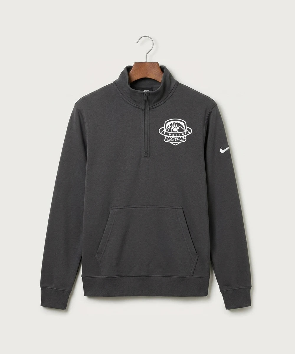 Jr Panther Basketball - Anthracite Nike Club Fleece Sleeve Swoosh 1/2-Zip NKDX6718